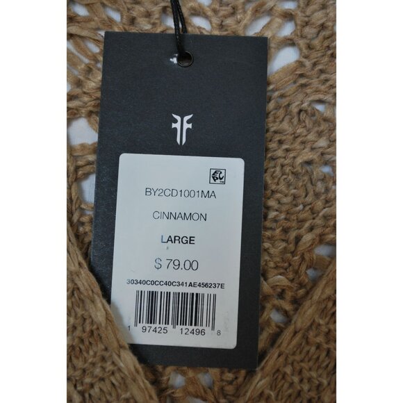 Frye Cinnamon Brown Open Knit Long Sleeve Cardigan Sweater Size Large - Picture 5 of 12